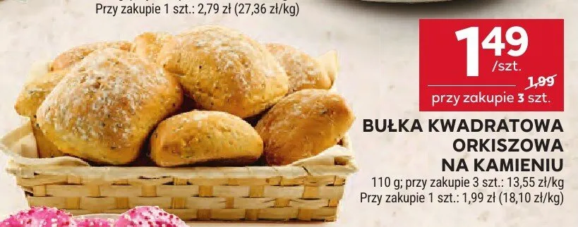 Bułka kwadratowa orkiszowa na kamieniu promocja w Stokrotka