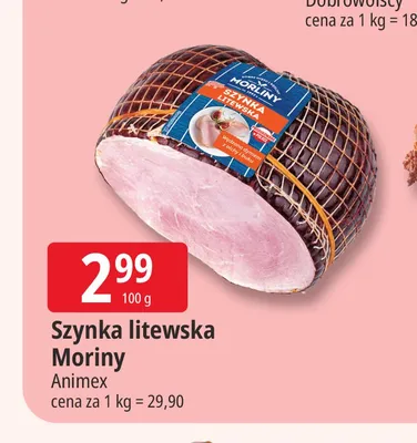 Szynka litewska Moriny Animex promocja w Leclerc