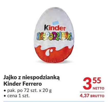 Jajko z niespodzianką Kinder Ferrero promocja w Makro