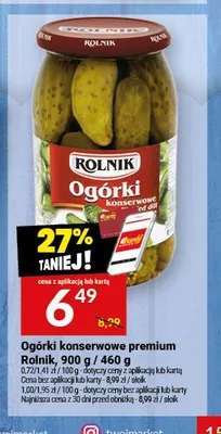 Ogórki konserwowe premium Rolnik promocja w Twój Market