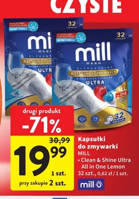 Kapsułki do zmywarki Clean & Shine Ultra All in One Lemon Mill promocja w Intermarche