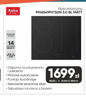 Płyta indukcyjna Amica PIH6541PHTSUN 3,0 BL MATT promocja w Max Elektro