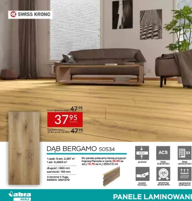 Panele laminowane dąb bergamo 50534 promocja w Abra Meble
