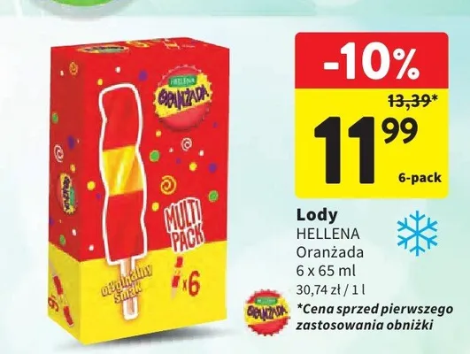 Lody Hellena Oranżada 6-pak 65ml promocja w Intermarche