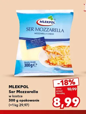 Ser Mozzarella w kostce Mlekpol promocja w Kaufland