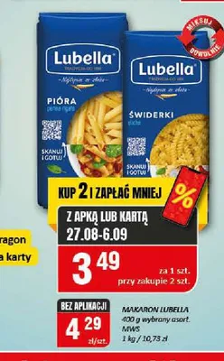 Makaron pióra Lubella promocja w Chorten