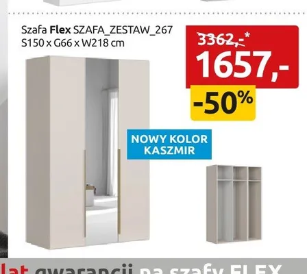 Szafa Flex SZAFA_ZESTAW_267 S150 x G66 x W218cm promocja w Black Red White