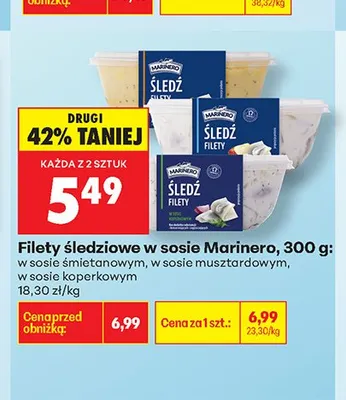 Filety śledziowe w sosie śmietanowym Marinero promocja w Biedronka
