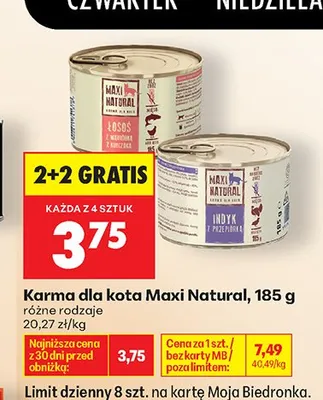 Karma dla kota Maxi Natural promocja w Biedronka