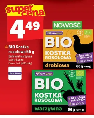BIO Kostka rosołowa drobiowa NaturaVena promocja w TOPAZ