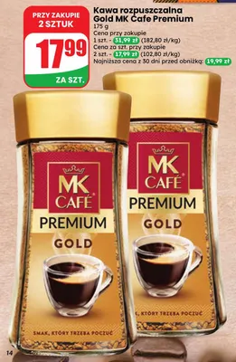 Kawa rozpuszczalna Gold MK Cafe Premium promocja w Dino