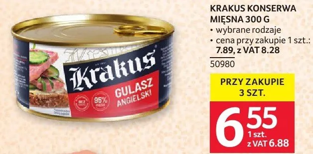 Konserwa mięsna Krakus 300 g promocja w Selgros