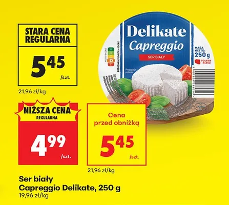 Ser biały Capreggio Delikate promocja w Biedronka