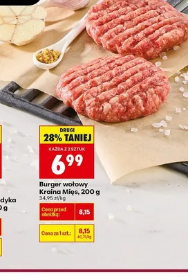 Burger wołowy Kraina Mięs promocja w Biedronka