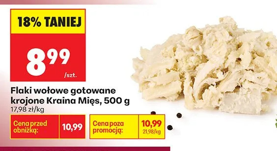 Flaki wołowe gotowane krojone promocja w Biedronka