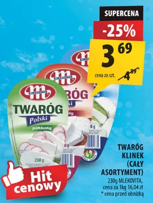 Twaróg klinek (cały asortyment) promocja w Arhelan