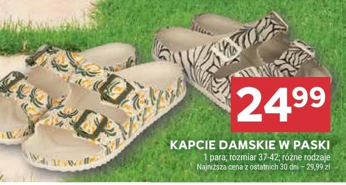Kapcie damskie w paski promocja w Stokrotka