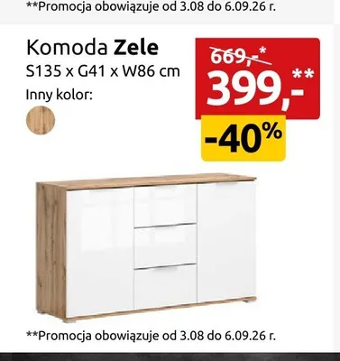 Komoda Zele promocja w Black Red White