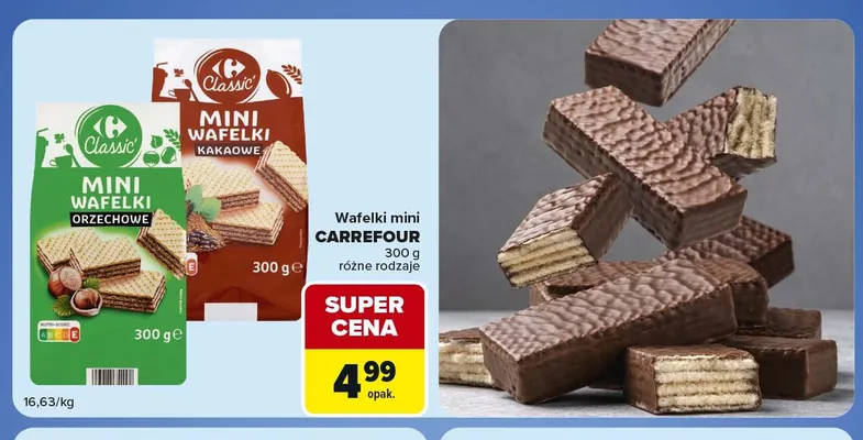 Wafelki mini kakaowe Carrefour promocja w Carrefour Market