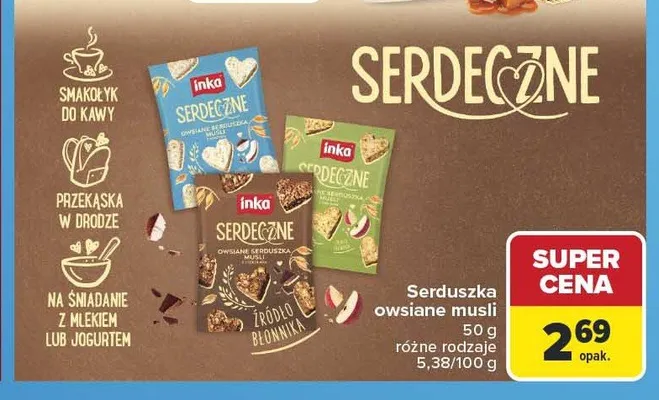 Serduszka owsiane musli Inka Serdeczne promocja w Carrefour