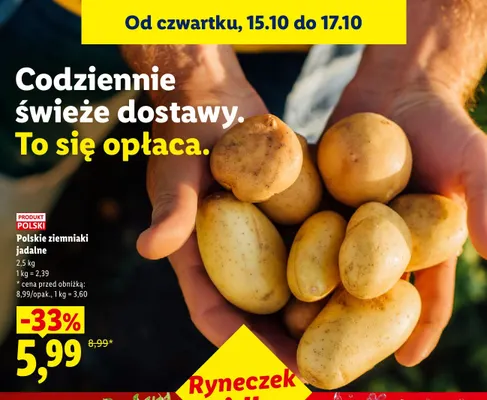 Ziemniaki jadalne polskie Ryneczek Lidla promocja w Lidl