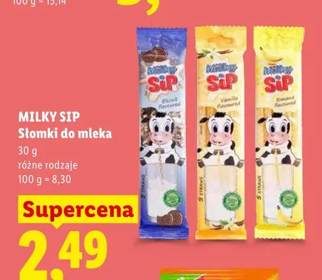 Słomki do mleka MILKY SIP promocja w Lidl