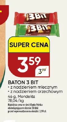 Baton 3Bit z nadzieniem mlecznym promocja w Chata Polska