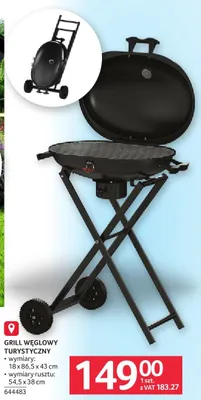 Grill węglowy turystyczny 18x86,5x43cm wymiary rusztu 54,5x38cm 644483 promocja w Selgros