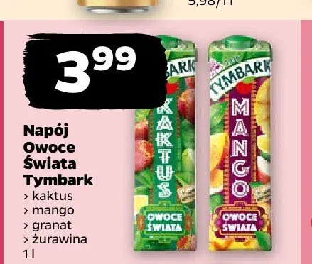 Napój Owoce Świata Tymbark granat promocja w Netto