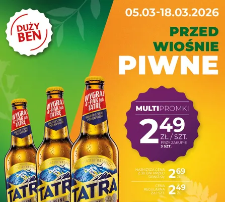 Piwo jasne pełne promocja w Duży Ben