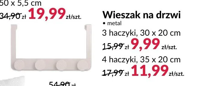 Wieszak na drzwi 3 haczyki 30x20 cm promocja w Salony Agata