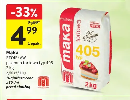 Mąka pszenna tortowa typ 405 Stoisław promocja w Intermarche