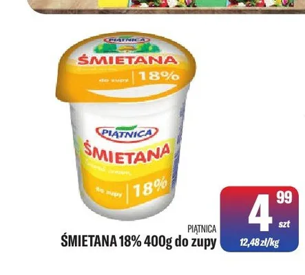 Śmietana 18% do zupy Piątnica promocja w Tomi Markt