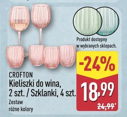 Kieliszki do wina Crofton promocja w Aldi
