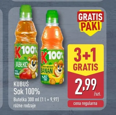 Sok 100% Banan Kubuś promocja w Aldi