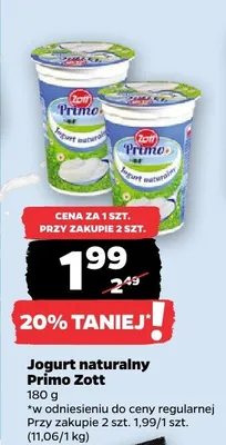 Jogurt naturalny promocja w Netto