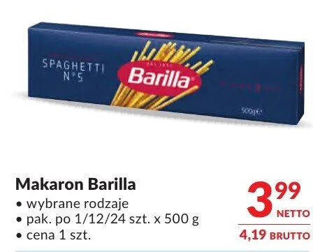 Makaron Barilla promocja w Makro
