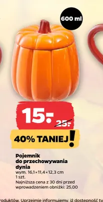 Pojemnik do przechowywania dynia 600 ml promocja w Netto