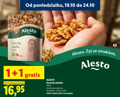 Orzechy włoskie łuskane Alesto promocja w Lidl