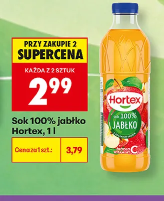 Sok jabłko Hortex 100% promocja w Biedronka