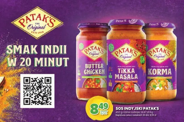 Sos indyjski Butter Chicken, Tikka Masala, Korma promocja w Stokrotka