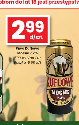 Piwo Kuflowe Mocne 7,2% promocja w emma MARKET
