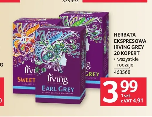 Herbata ekspresowa Irving Sweet Earl Grey promocja w Selgros