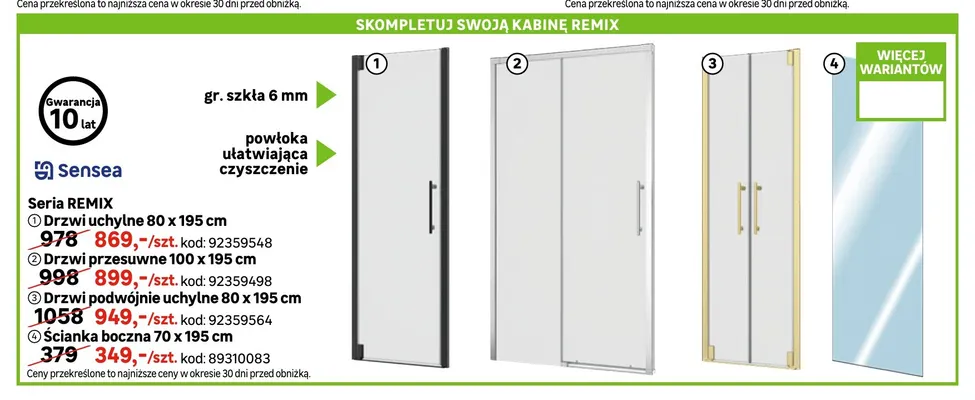 Drzwi uchylne Remix 80x195 cm Sensea promocja w Leroy Merlin