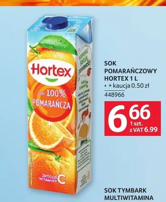 Sok pomarańczowy Hortex 100% promocja w Selgros