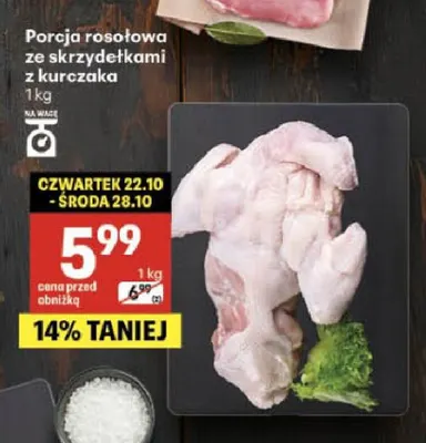 Porcja rosołowa ze skrzydełkami z kurczaka promocja w Delikatesy Centrum