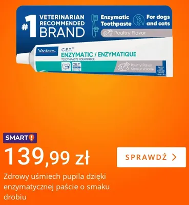 Pasta enzymatyczna do zębów o smaku drobiu C.E.T. Virbac promocja w Allegro