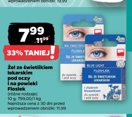 Żel ze świetlikiem lekarskim pod oczy i na powieki Floslek promocja w Netto