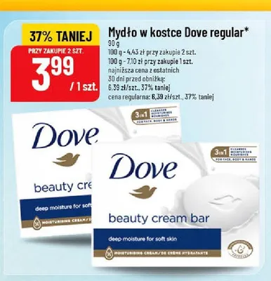 Mydło w kostce Dove regular promocja w POLOmarket