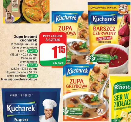 Zupa nudle różne rodzaje promocja w Dino